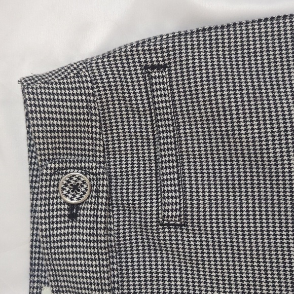 LOFT Marisa Houndstooth Crop Pants, Color Black/White Size 6 - Picture 7 of 14
